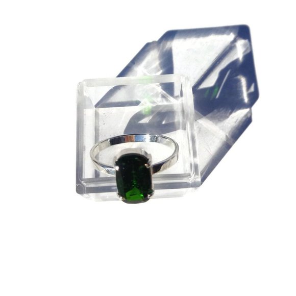 Chrome Diopside 925 Sterling Silver Ring Natural Green Chrome Diopside Ring Sz 7 - Picture 3 of 10